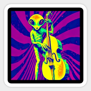 Surreal alien bassist from another dimension Sticker